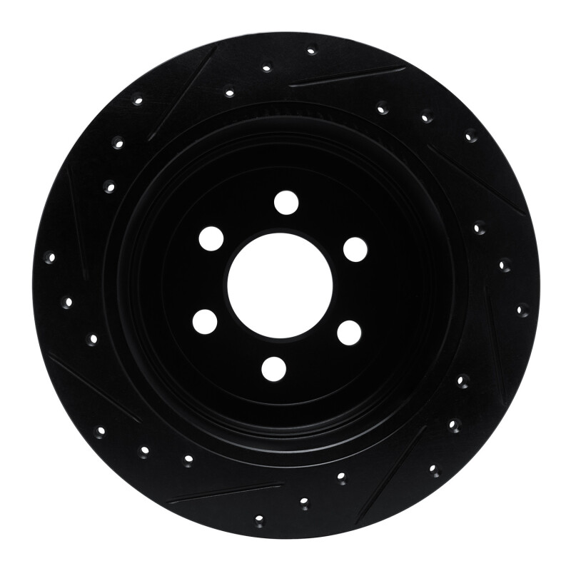 Dodge Dakota Brake Rotor (1) - Rear Right - R1 Concepts - Drilled & Slotted - Black - `03-`04